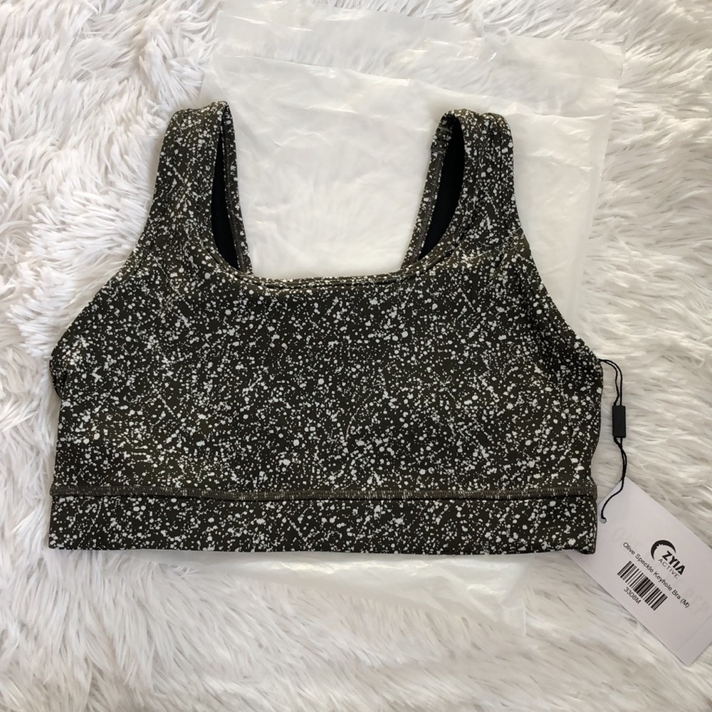 ZYIA Olive Green Speckled Sports Bra - Medium - Picture 3 of 13
